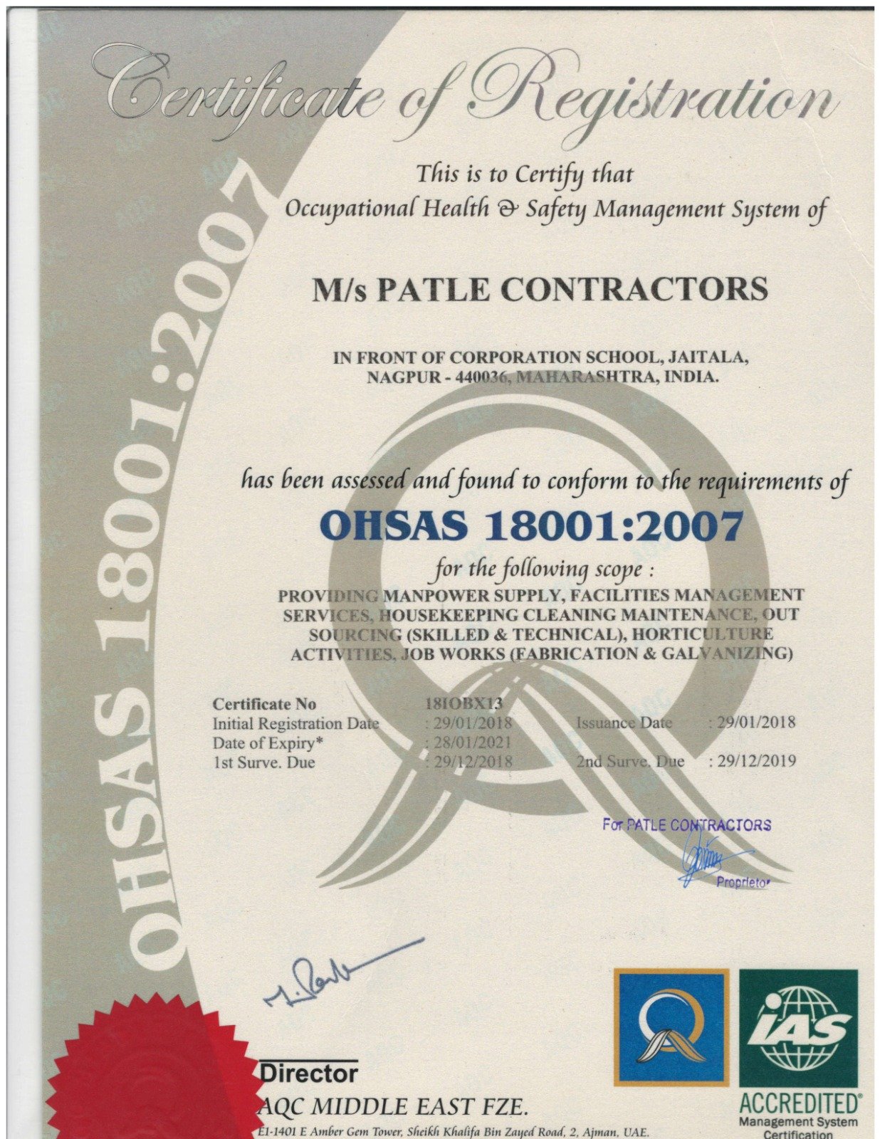 Certificate 1